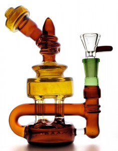 Crafted for Connoisseurs 181mm High Borosilicate Recycler Glass Water Pipe Customizable